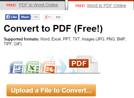 PDFOnline - free Word (doc, docx and txt) to PDF converter