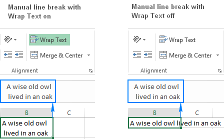 How to wrap text in Excel automatically and manually