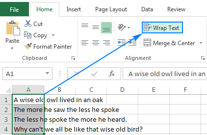 How to wrap text in Excel automatically and manually