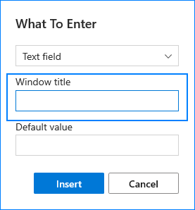The window title field that is not getting changed.