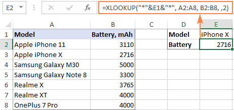 XLOOKUP with wildcard match