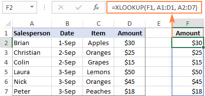 XLOOKUP to return entire column