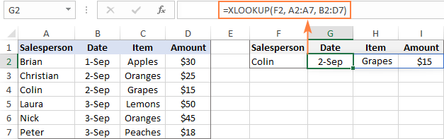 XLOOKUP to return multiple columns