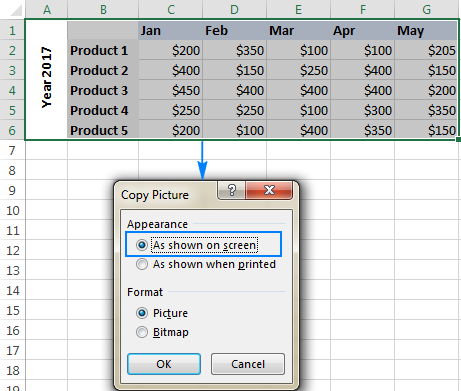 Choose whether to save the copied data as shown on screen or as shown when printed.