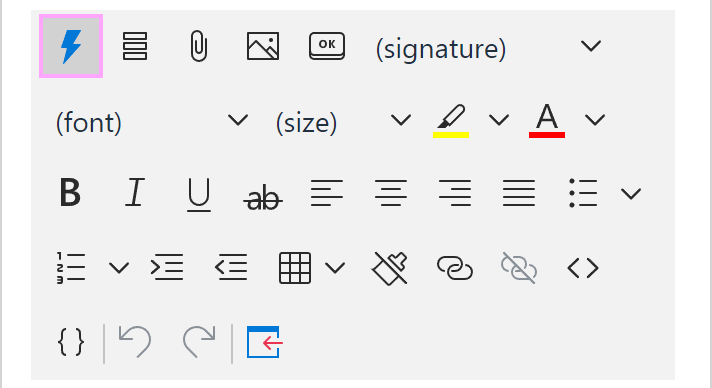 The Insert macro button on the template editor toolbar