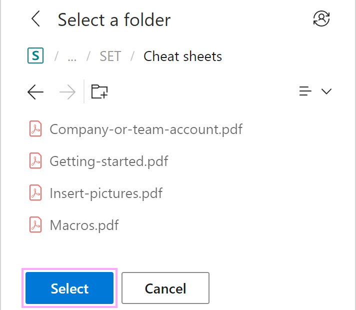 A SharePoint folder