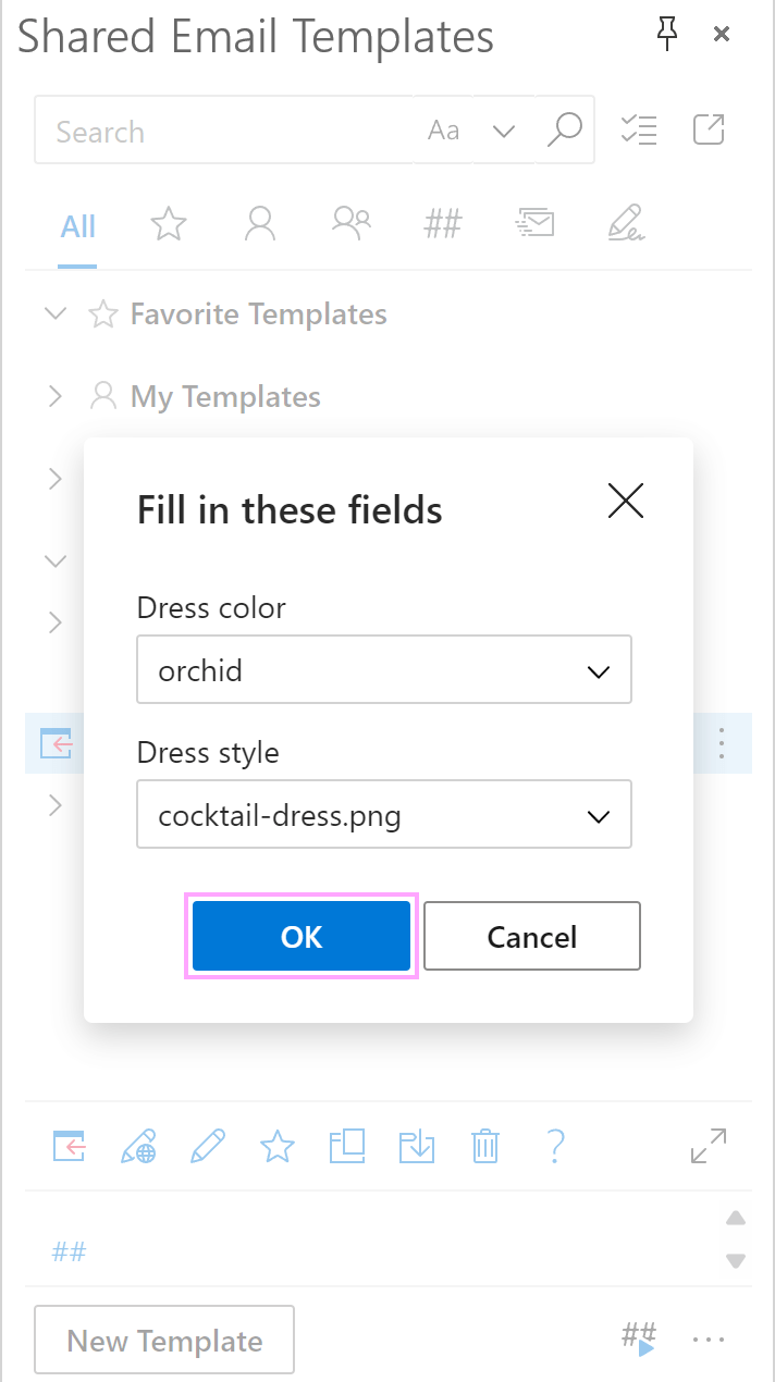 A dialog for selecting a folder and an image