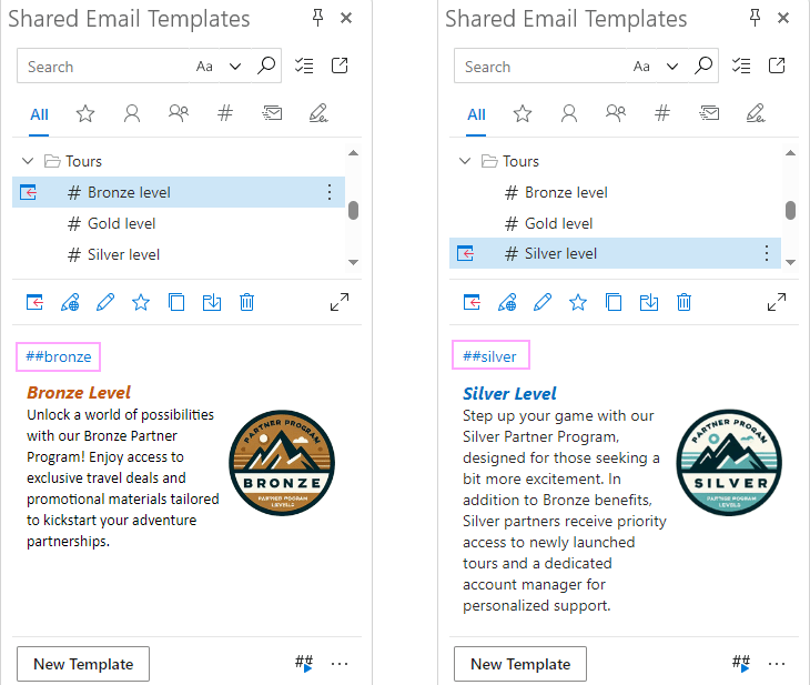 Create conditional nested email templates for Outlook