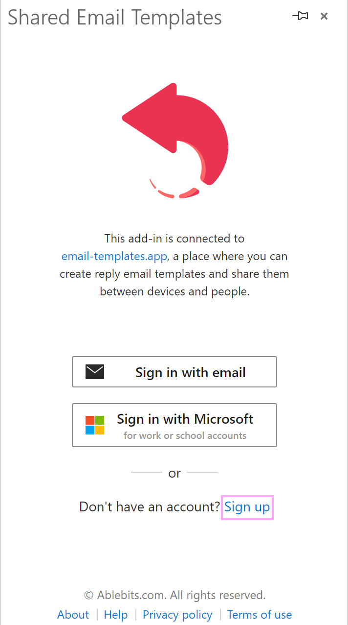 Sign up for Shared Email Templates.