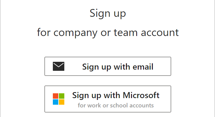 Choose a sign-up option.