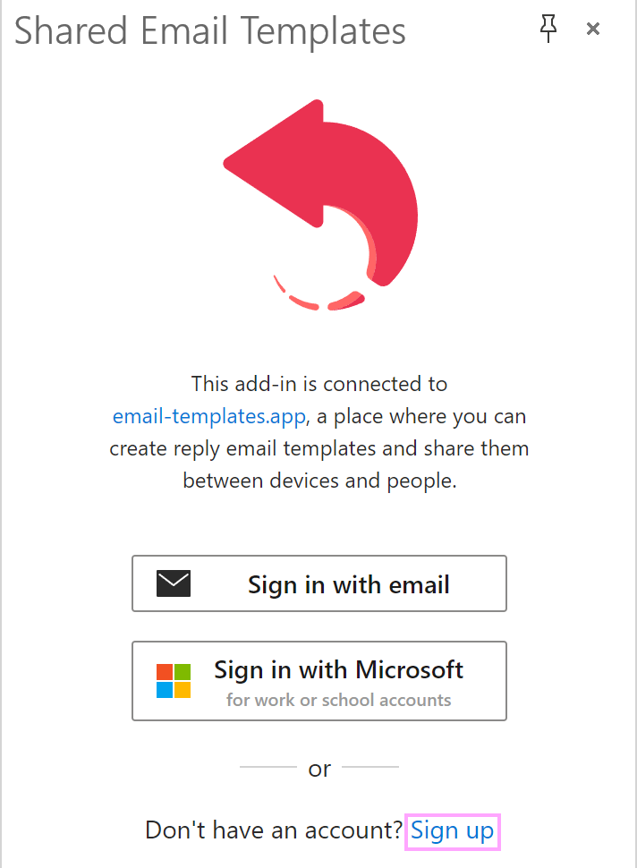 Sign up for Shared Email Templates.