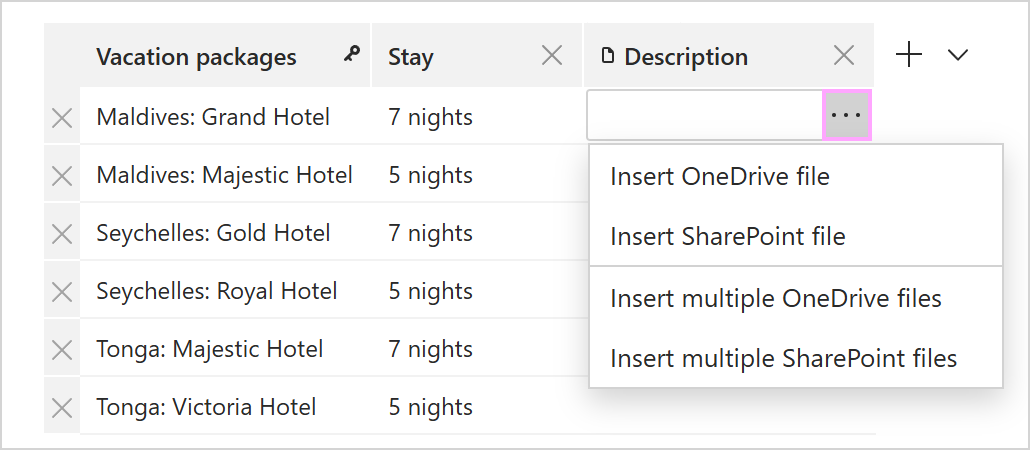 Selecting from available options