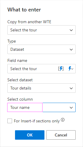 Choose the column from which to extract data.