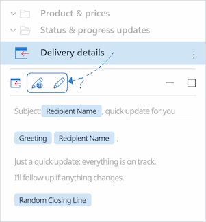 Selecting a saved template and clicking the Edit button to modify its content. Selecting a saved template and clicking the Edit button to modify its content.