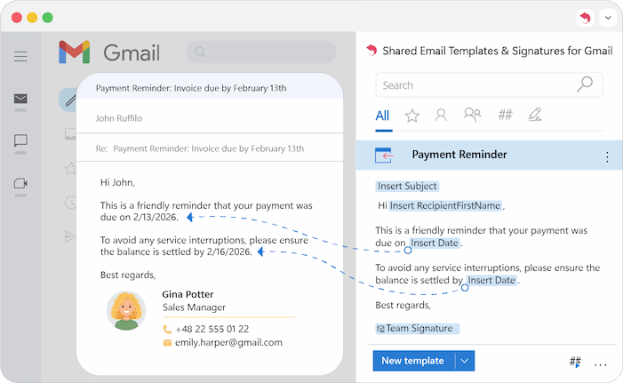 Automatically generating the correct date in the email template using the date macro.