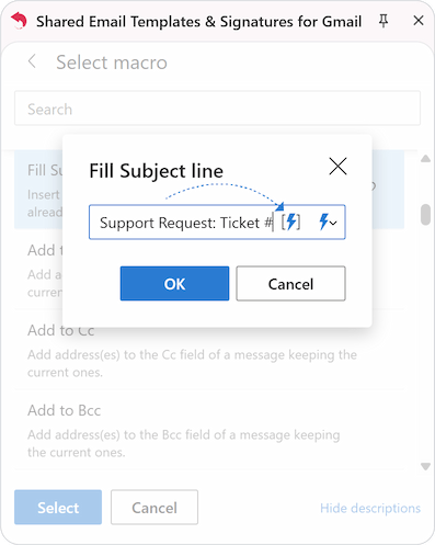 Nesting one macro within another to create complex, multi-functional automated actions.