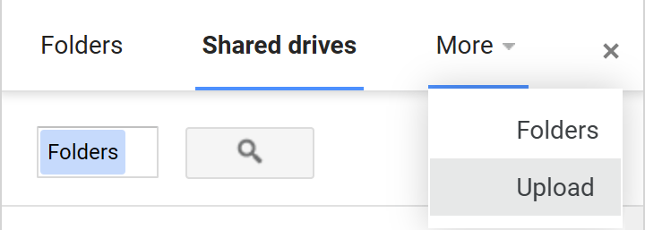 Browse Google Drive for more folders.