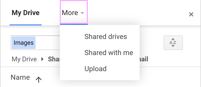 Browse other Drives or upload a picture.