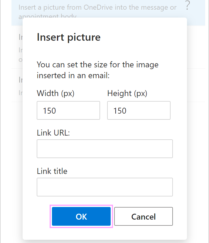 The Insert picture dialog