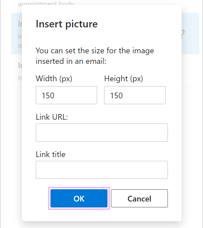 The Insert picture dialog