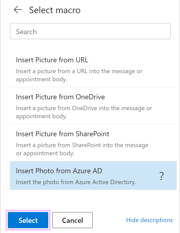 Insert Photo from Azure AD