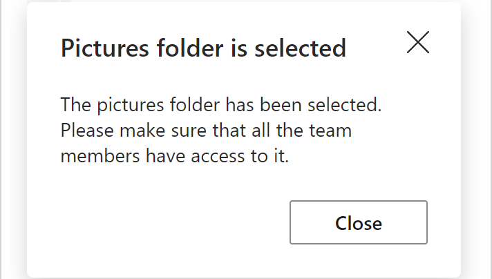 The pictures folder is selected.