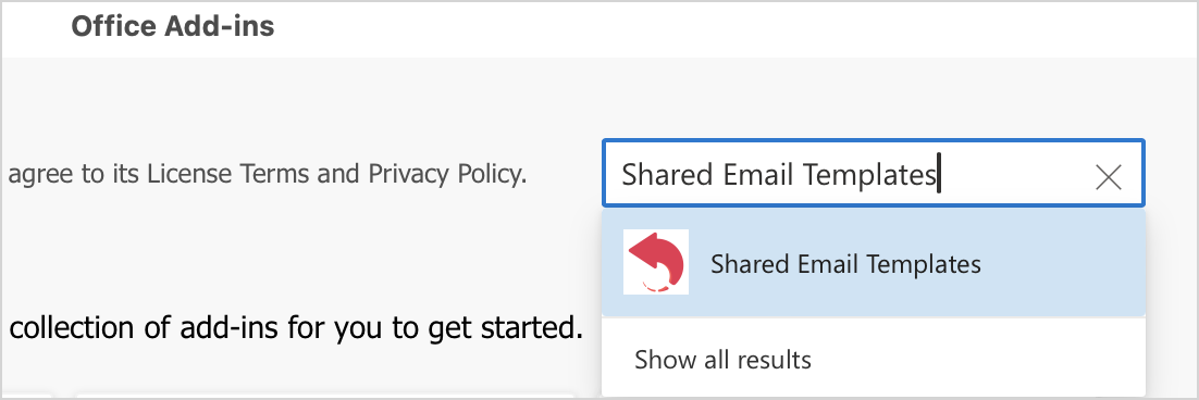 Shared Email Templates selected