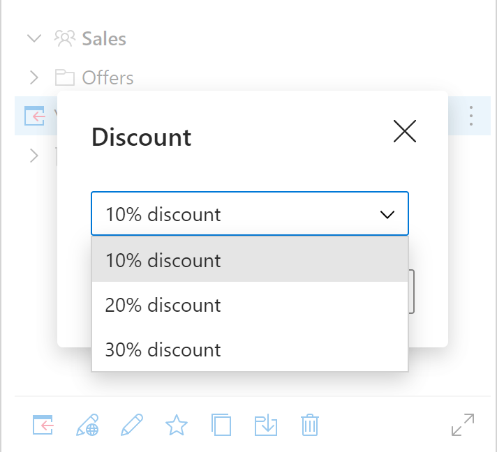 A dialog for selecting a list item