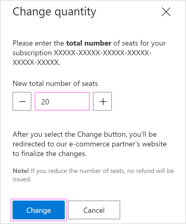 Entering the total number of seats