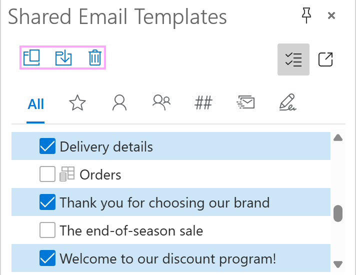 Action buttons Action buttons