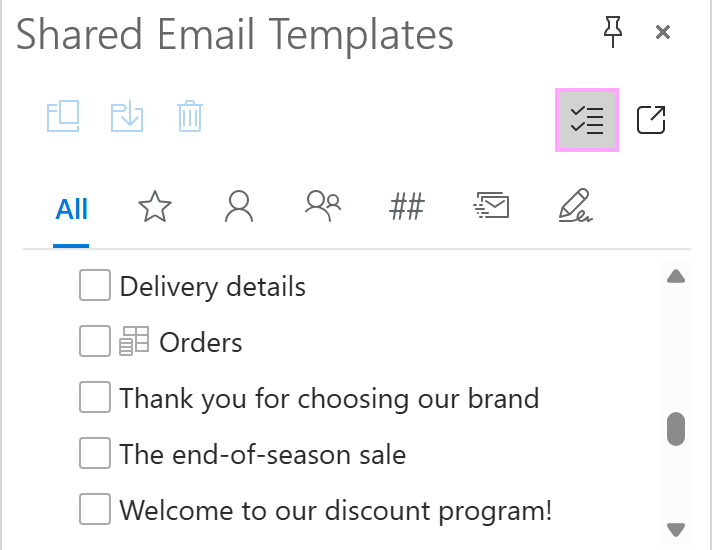 The Selection mode icon The Selection mode icon