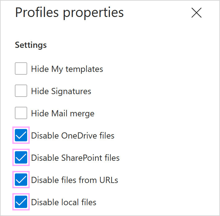 Choose which option(s) to disable.