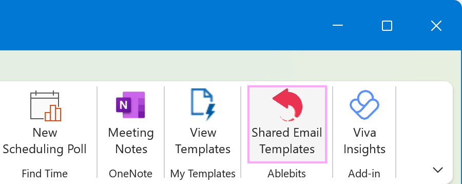 Shared Email Templates on the ribbon