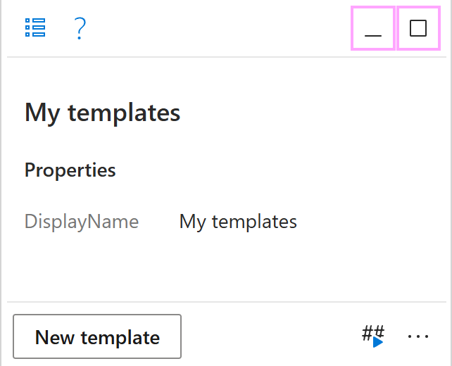 The Minimize and Maximize buttons for the preview pane