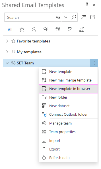 Create a shared email template for Outlook.