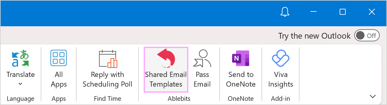 Start Shared Email Templates in Outlook desktop for Windows when in read mode.