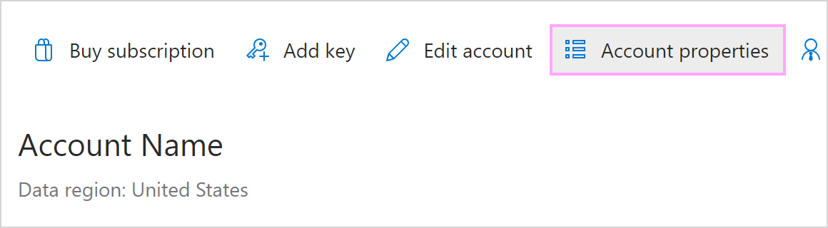 The Account properties button
