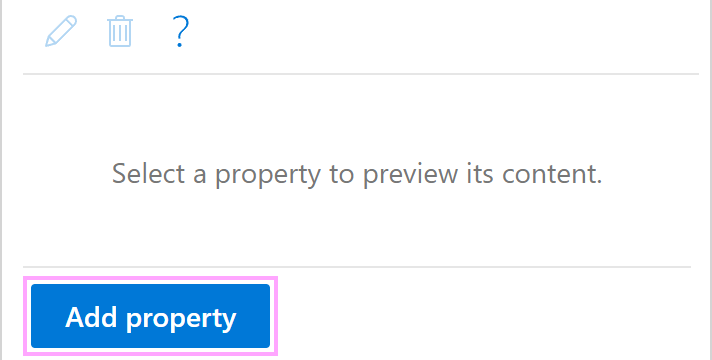 The Add Property button