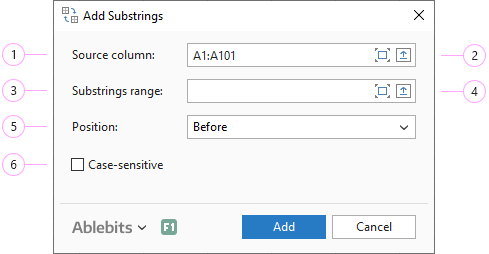 Adjust the Add Substrings settings.