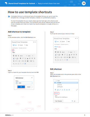 Template shortcuts