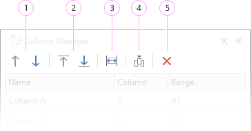 The Column Manager toolbar.