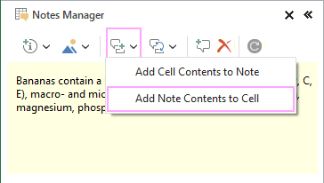 How to add cell note to the cell itself.