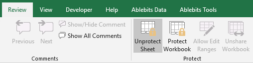 How to unprotect sheet in Excel.
