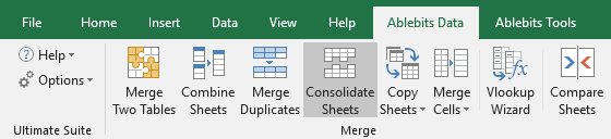 Run Consolidate Sheets by clicking on its icon on Excel's ribbon.