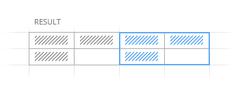 Place the copied ranges side by side.