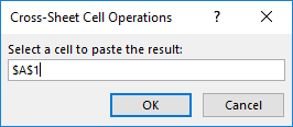 Select a cell to paste the result.