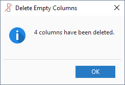 The tool found and got rid of 4 empty columns.