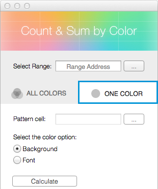 Click on the One Color tab.