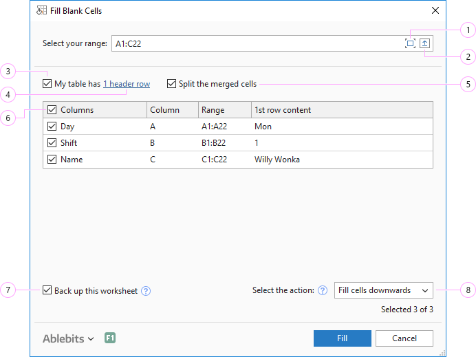 Excel add in to fill blanks easily and quickly