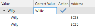 You can type in the necessary value in the Correct Value column.